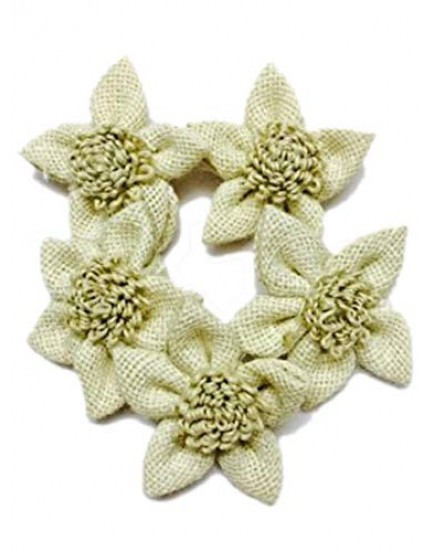 Eerafashionicing Jute Flowers Patches 8 for Women Dresses, Craft, Decor