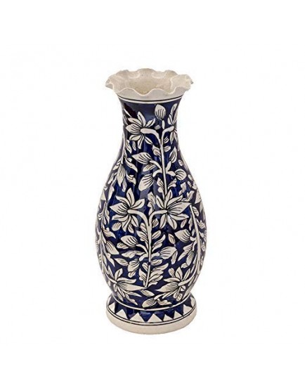 Craftghar Decorative Flower Vase for Living Room | Made of Ceramic 12 inch Long Vase | Handmade Flower Vase Ceramic | Ideal Diwali Gifts for Family and Friends