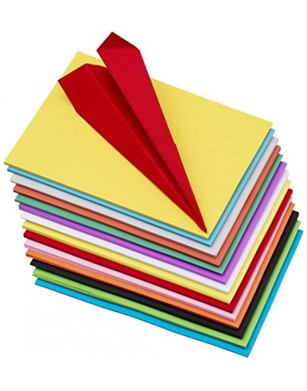 OFIXO 100 pcs Color Sheets (10 Sheets each color ) Copy Printing Papers / Art and Craft paper A4 Sheets Double Sided Colored Origami Folding Lucky Wish Paper DIY Craft Smooth Finish Home, School , Office Stationery