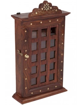 ADA Handicraft Sheesham Wooden Key Holder-Square Design