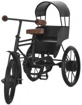Century 21 Handicraft Wooden Wrought Iron Cycle Rickshaw Toy for Kids
