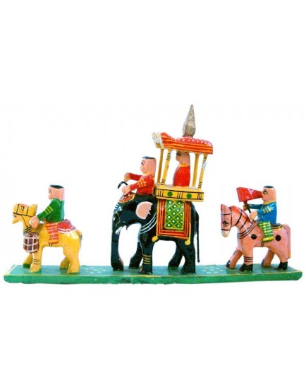Fashion Bizz Wooden Handicraft Royal Maharaja Procession