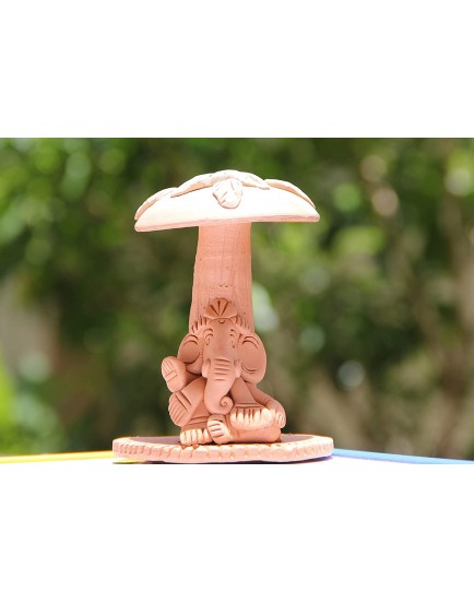 Vatsalya Art Potteries, Handmade Attractive Clay Mashroom Ganpati, Showpiece, Gift Item