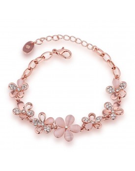 YouBella Jewellery Bracelets for Women Rose Gold Plated Crystal Bracelet Bangle Jewellery for Girls and Women