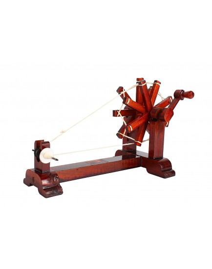 RainSound Wooden Gandhi Charkha Showpiece Home Decor Handicraft (23 x 14 x 12.5 cm,Brown)