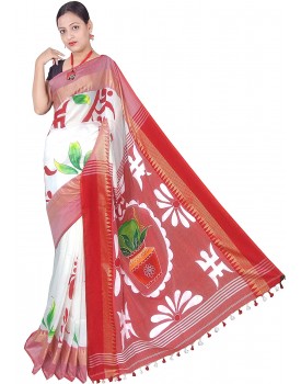 Sanghamitra Handpaint Handloom Women's Cotton Saree