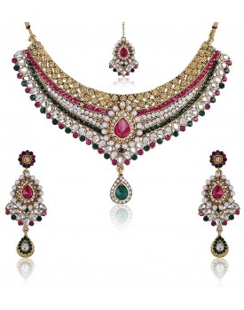 Shining Diva Kundan Choker Traditional Necklace Set/Jewellery Set for Women