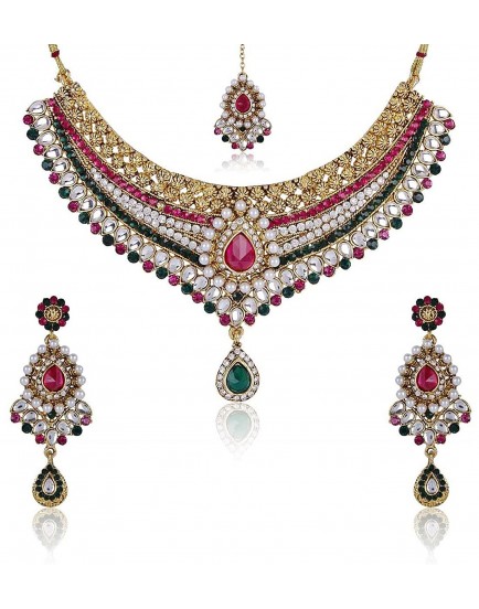 Shining Diva Kundan Choker Traditional Necklace Set/Jewellery Set for Women