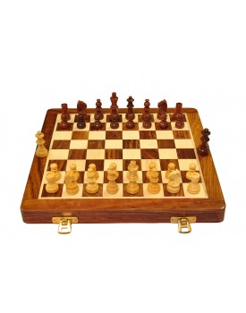 Palm Royal Handicrafts 10 inches Best Folding Wooden Handmade Chess Set Board with Magnetic Pieces