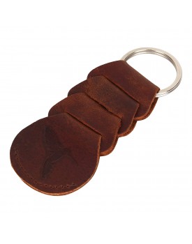 Rufous Premium Antique Brown Leather Key Chain, Keychain for Car and Bike, Key Ring
