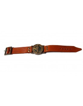 PARIJAT HANDICRAFT Wrist Brass Compass & Sundial-Watch With Leather Strap Sundial