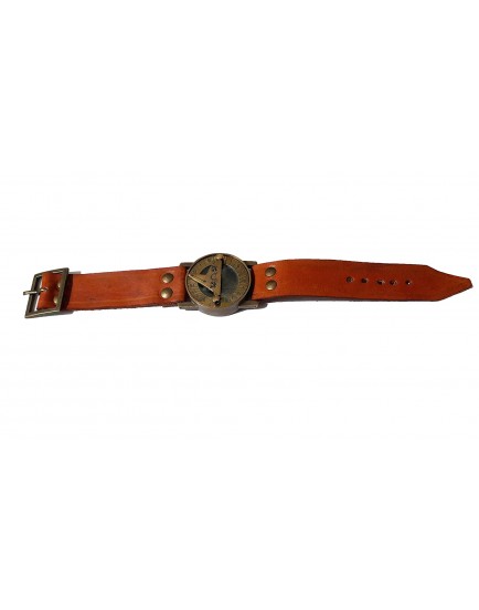 PARIJAT HANDICRAFT Wrist Brass Compass & Sundial-Watch With Leather Strap Sundial