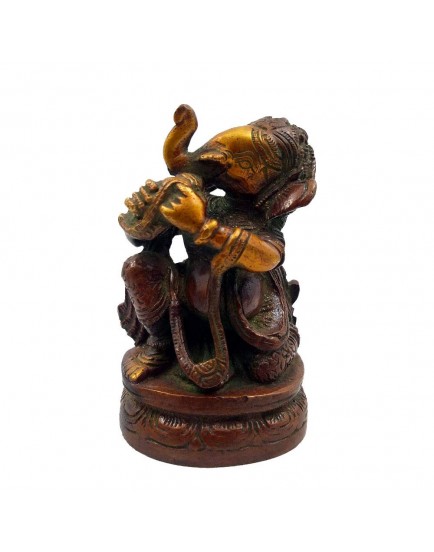 Kapasi Handicraft Brass Small Sitting Sea Shell Ganesh