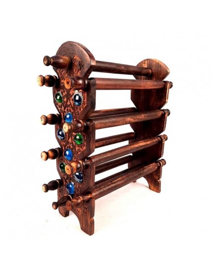 Apkamart The Online Shop Handcrafted Wooden Bangle Stand - 8 Rods - 15 Inch - Handicraft Decorative Bangle & Bracelet Holder - Utility & Showpiece Article for Table Decor, Home Decor and Gifts
