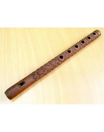 Fully Handcrafted Wooden Musical Mouth Flute/Bansuri Instrument decore with Handmade Carved