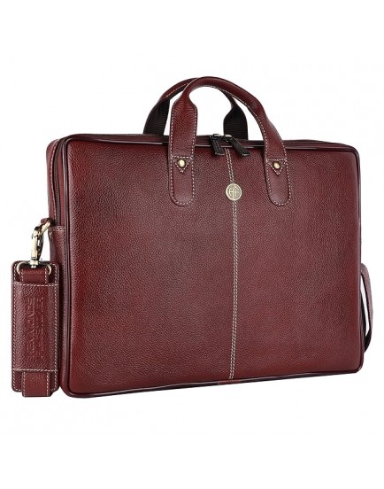 HAMMONDS FLYCATCHER Genuine Leather Laptop Bag for Men - Office Bag, Brown Color - Fits Up to 14/15.6/16 Inch Laptop/MacBook - Laptop Messenger Bags/Leather Bag for Men with Adjustable Shoulder Strap