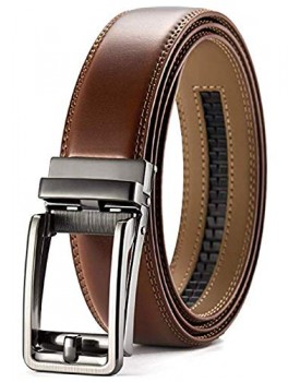Contacts Genuine Leather Belt for Men with Easier Adjustable Autolock Buckle - Micro Adjustable Belt Fit Everywhere |Formal & Casual | Elegant Gift Box