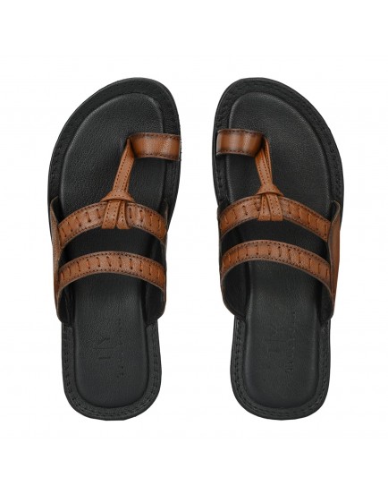 TrueYarn Genuine Leather Kolhapuri Chappals for Men | Men's Kolhapuri Slippers | Thong Sandals for Men | Leather Slippers for Men | Stylish & Comfortable