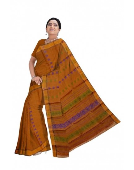 Cotton handloom Handcrafted saree baluchari for women Without Starch, Easy Care, And No Blouse Piece