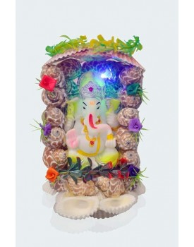 Seashell Hand Made Lord Ganesha (White)