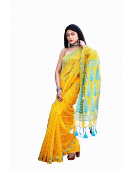 Jamdani Handloom Woven Pure Cotton Soft Light Weight Saree for Women
