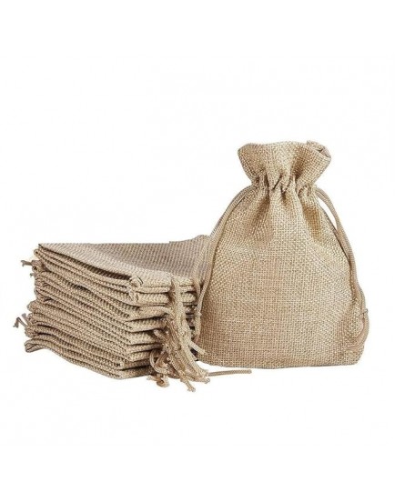 Lifekrafts Jute Linen Diwali Pouches (Natural Jute Color, Size 20x17.5 cm) - Pack of 30