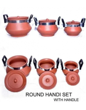 Clay Round Handi Set, Capacity: 500 Ml