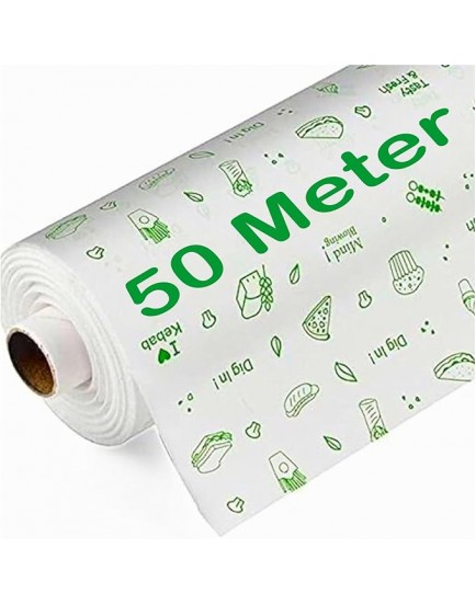 OFIXO 50 Meters Food Wrapping Paper Roll - Premium Non-Stick Butter Wrapping Paper. Food Wrapping Paper