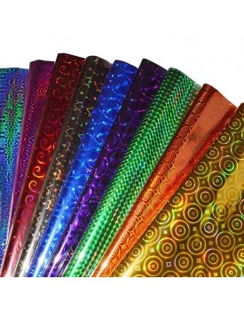 Lakeer Plastic Holographic Metallic Gift Paper Wrapping Sheets Especially for Gifts for Loved, 65cm X 45cm Pack of 25-Sheets (Multicolour)