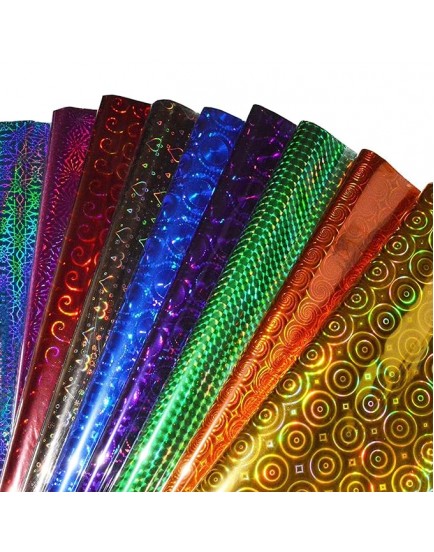 Lakeer Plastic Holographic Metallic Gift Paper Wrapping Sheets Especially for Gifts for Loved, 65cm X 45cm Pack of 25-Sheets (Multicolour)