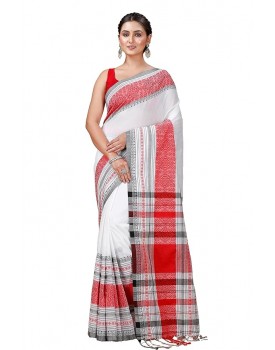 T.J. SAREES Women's Authentic Handloom Soft Khadi Cotton Sarees With Blouse Piece - (Pack of 1)