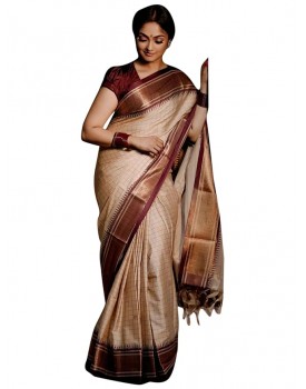 AKHILAM Woven Design Kanjivaram Banarasi Silk Saree With Unstitched Blouse for Women