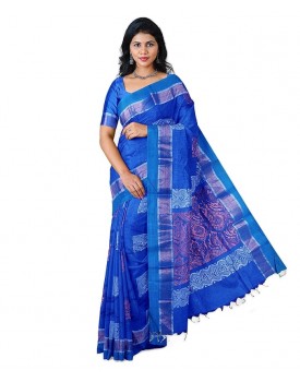 Geerang Mart Kota Cotton Saree With Silk Pattern Weaved Butta All Over The Saree, Double Sided Border Embedded Saree,Grand Rich Pallu,Unstiched Blouse Piece Running Along To The Saree