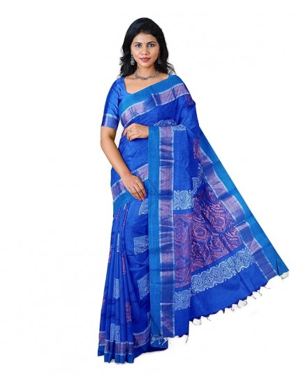 Geerang Mart Kota Cotton Saree With Silk Pattern Weaved Butta All Over The Saree, Double Sided Border Embedded Saree,Grand Rich Pallu,Unstiched Blouse Piece Running Along To The Saree