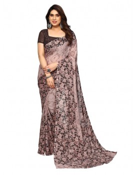 Satrani Women'S Georgette Leheriya Printed Saree With Unstitched Blouse Piece