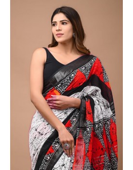 cotton linen saree with blouse piece