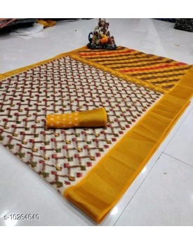 Soft Lenin cotton sarees
