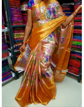 Uppada tissue cotton saree with Digital print 