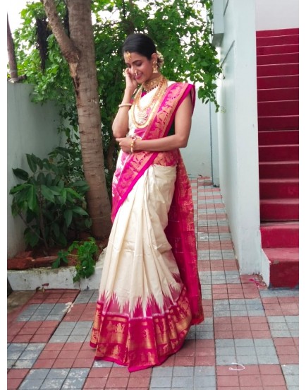 Ikkat kanchipuram silk sarees