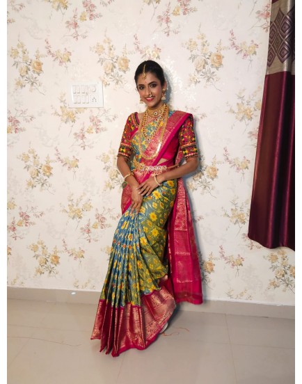 Ikkat kanchipuram silk sarees