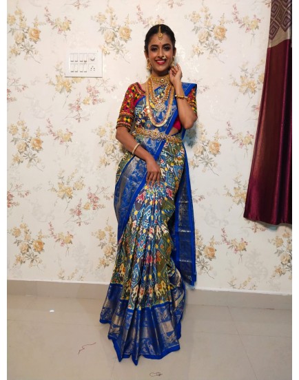 Ikkat kanchipuram silk sarees