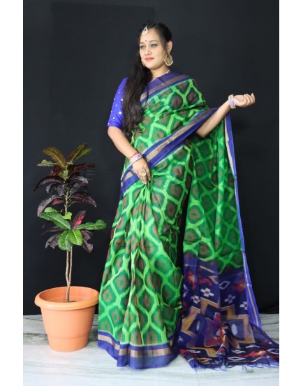 Ikkat pochampally pure siko silk sarees