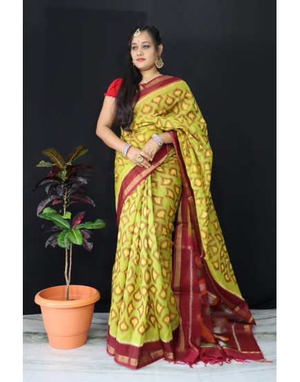 Ikkat pochampally pure siko silk sarees