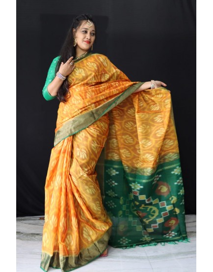 Ikkat pochampally pure siko silk sarees