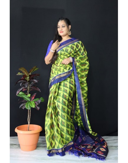 Ikkat pochampally pure siko silk sarees