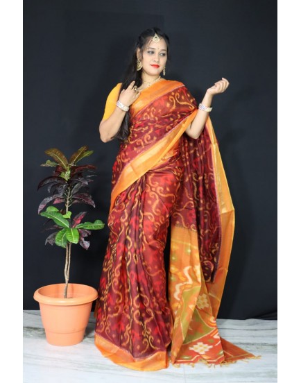 Ikkat pochampally pure siko silk sarees