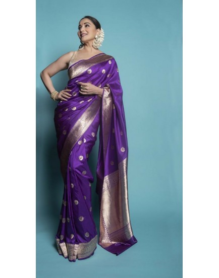Banarasi silk rich zari weaving two-tone saree with full saree  zari  work