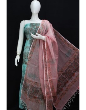 KOTA DORIA SOFT COTTON "BLOCK PRINT" 2 PIECE DRESS MATERIAL